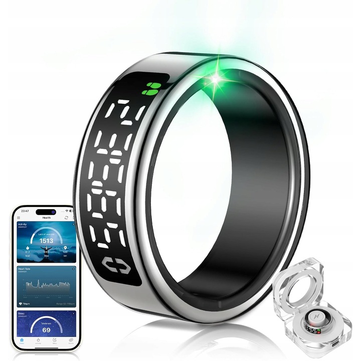 Inel inteligent, monitorizare sanatate, marimea 12, rezistent la apa