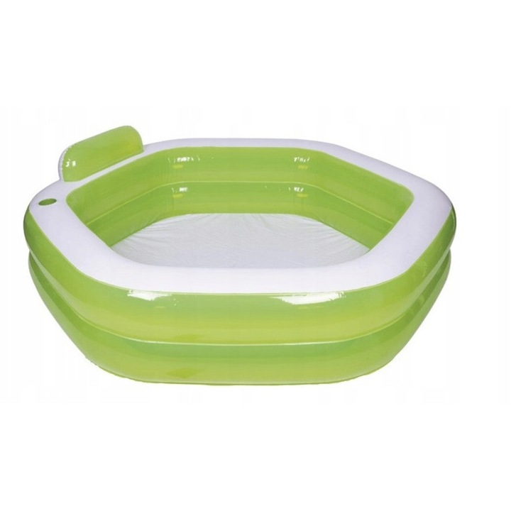 Hatszögletű felfújható medence 530L 202x186x46/60 cm zöld-fehér