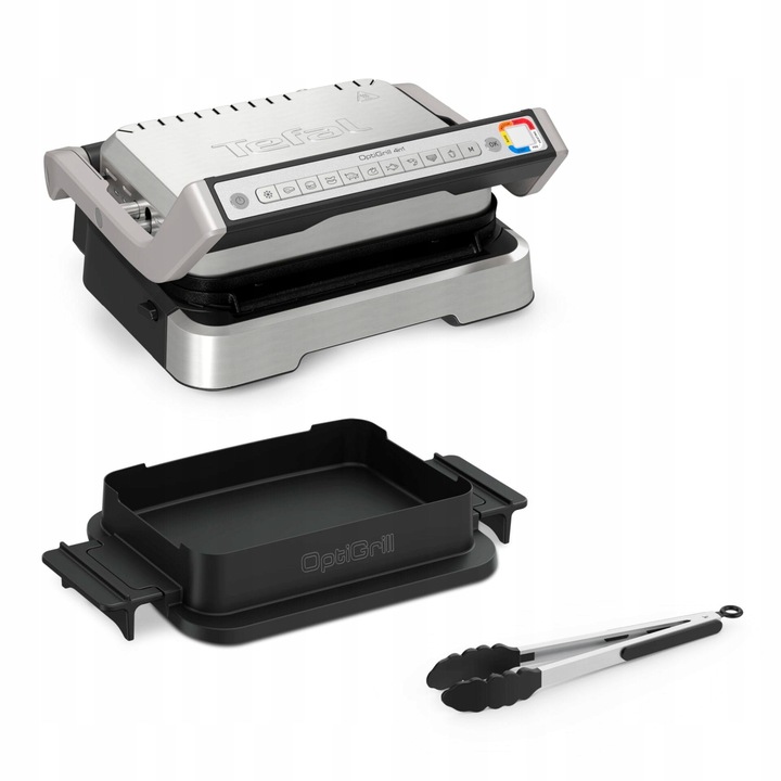 Grill electric Tefal Optigrill, 9 programe, negru/silver, 345x367x189cm, set cu carte de bucate