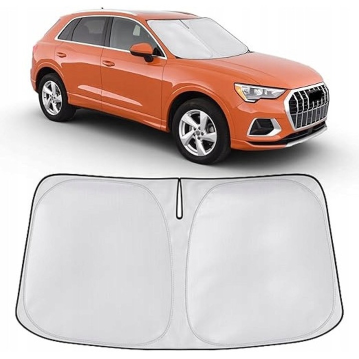 Parasolar auto, SONRUIJIE, pentru Audi Q3 2019-2024, negru-silver, pliabil
