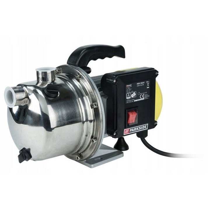 Pompa de gradina Parkside, 1100 W, 4600 l/h, 4,5 bar, cu furtun de aspiratie 4 m