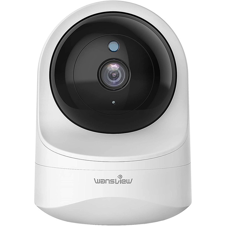 Camera de supraveghere Wansview, Q6, 1080p, WiFi 2,4G, panorama 350°, alb