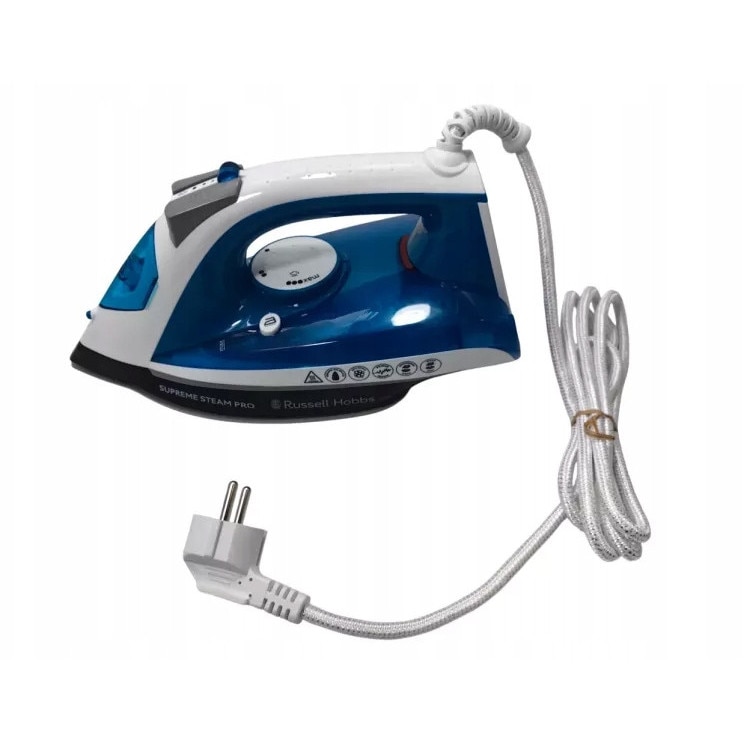 Fier de calcat cu abur Russell Hobbs Supreme Steam Pro, 2600W, 145g abur, ceramica, 2m cablu