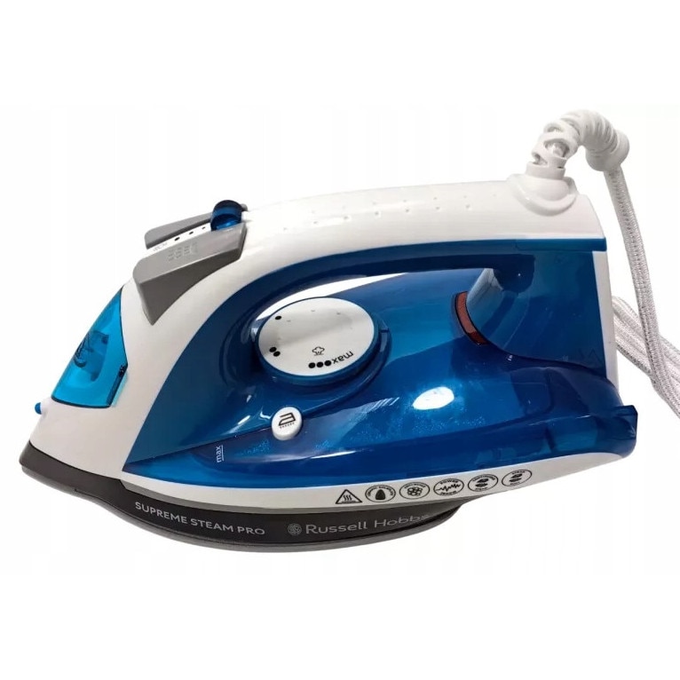 Fier de calcat cu abur Russell Hobbs Supreme Steam Pro, 2600W, 145g abur, ceramica, 2m cablu