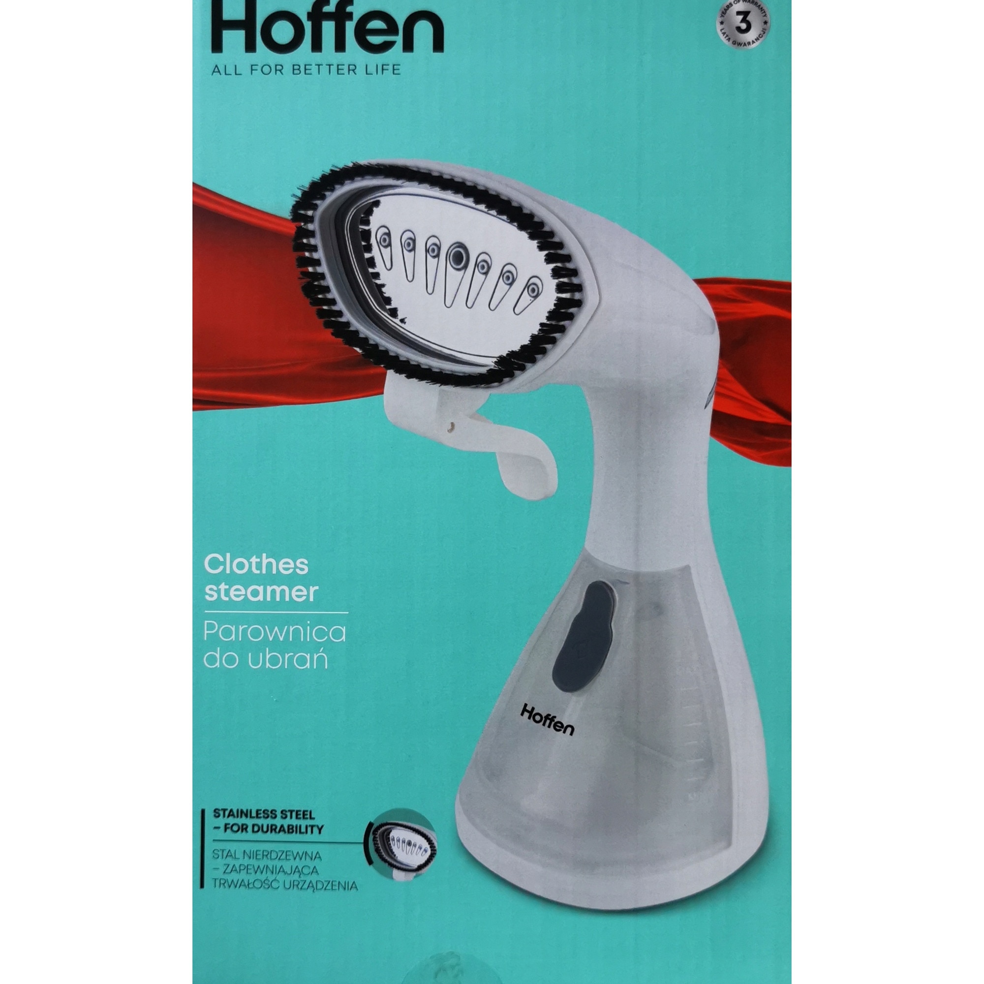 Parownica do ubran Hoffen 1600W, 280 ml, 7 dysz, set cu nakladka ze szczotka