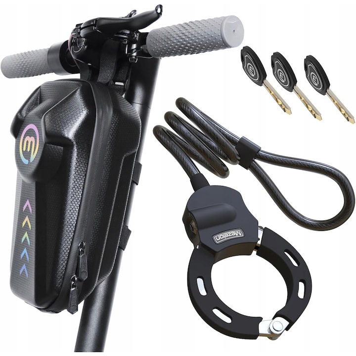 Zavor pentru bicicleta si trotinete, 100cm, 13,5mm, cu torba waterproof, negru