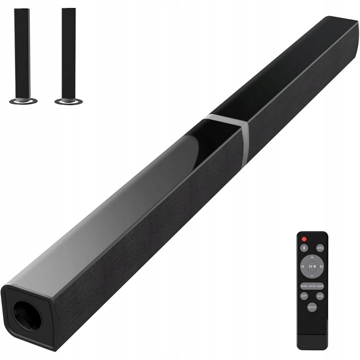 Soundbar Bluetooth KY-2020D, 2.0 canale, design detasabil, negru