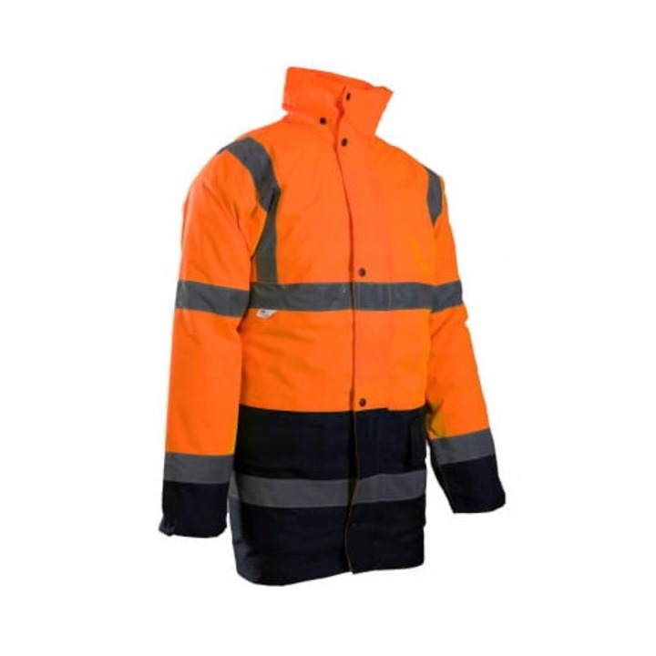 Jacheta de avertizare Benefit, izolata, impermeabila, cu elemente reflectorizante, poliester, 2XL