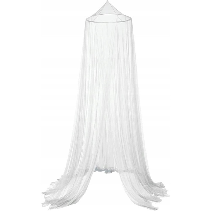 Baldachin pentru pat, alb, 260x226cm, 100% bumbac, lavabil