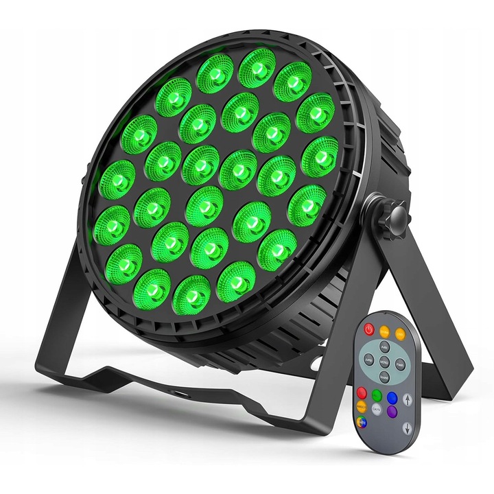 Reflektor LED RGBW 216W, 27 x 8W, DMX512, fekete, 4 darabos szett
