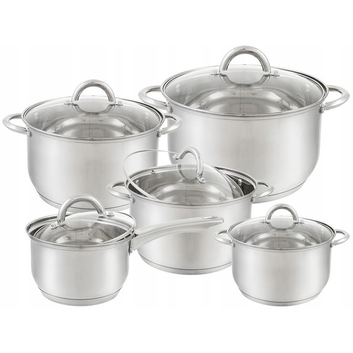 Set oale din inox Edenberg, 10 piese, 5 straturi, inductie