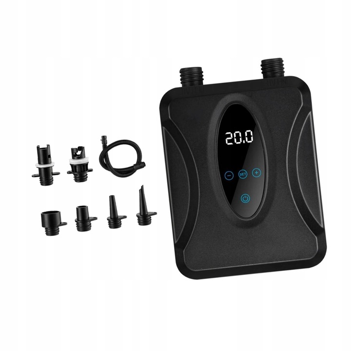 12V-os elektromos pumpa, 20PSI, 2 pumpálási mód, 6 fúvóka, hordozható