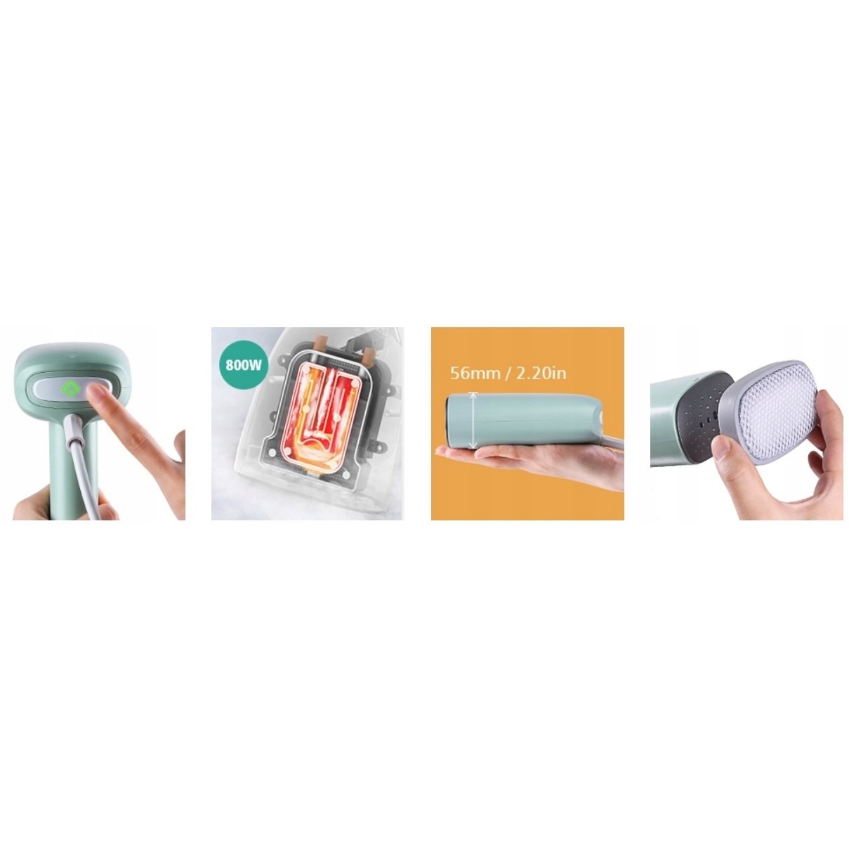 Fier de calcat cu abur portabil Homeasy, 110 ml, 800 W, protectie impotriva supraincalzirii, dimensiuni compacte