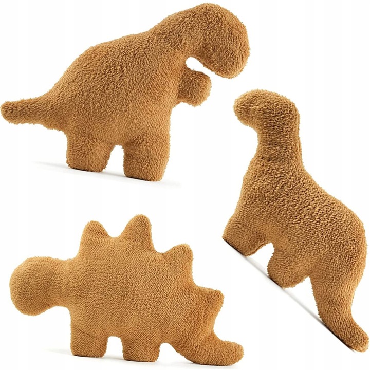 Perna plusata Dino Nuggets, 18 inch, Stegosaurus/Tyrannosaurus/Tanystropheus, set de 3 bucati, multicolor