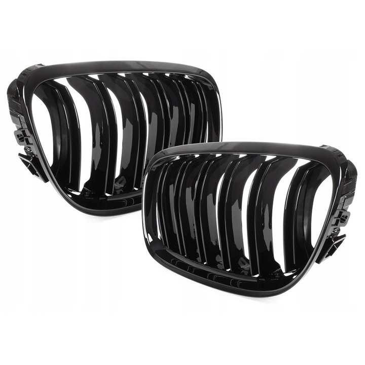 Atrapa radiator pentru BMW E90/E91, set 2 bucati, negru lucios, stil M3