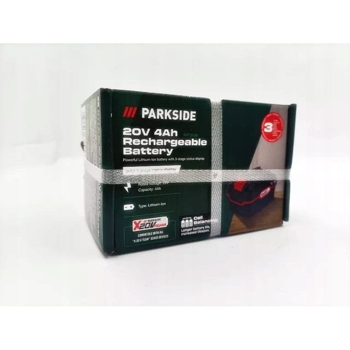 Acumulator Li-Ion 20 V 4 Ah, Parkside, pentru scule electrice