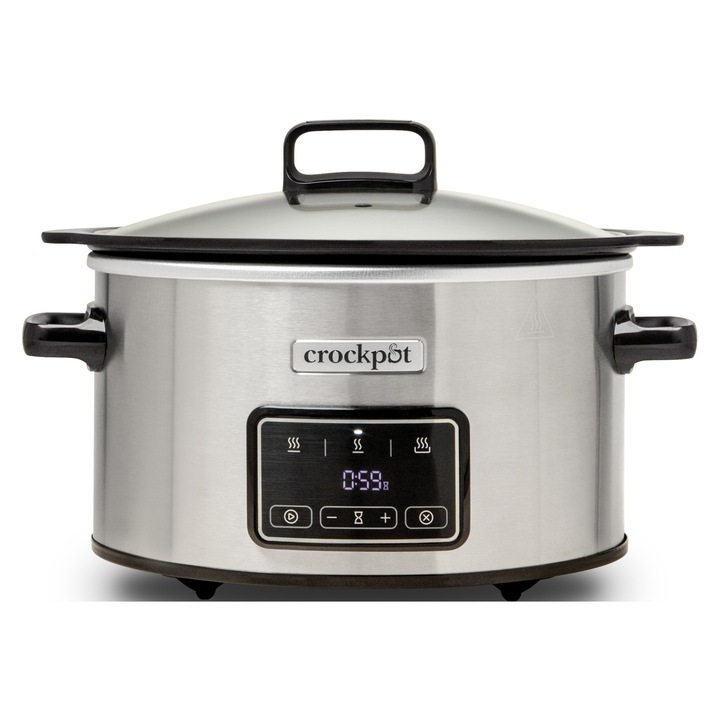Multicooker Crockpot 3,5L, 3-4 portii, 220W, digital, argintiu/gri