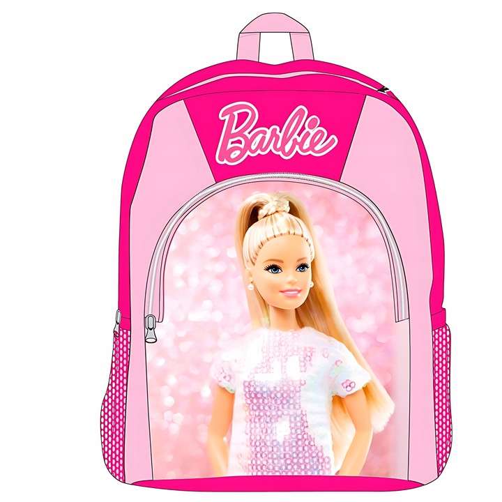 Barbie hátizsák, többszínű, 40x30x15cm, 2 állítható pánttal, elülső cipzáras zsebbel