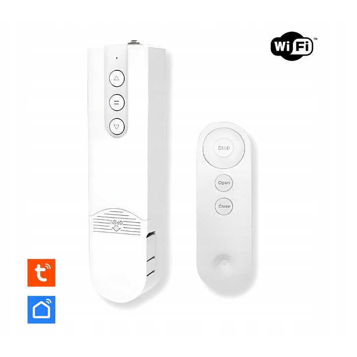 Kit Smart Home, Silnik pentru rolete WiFi, control vocal, alb, 167x43x37.5mm