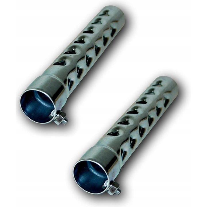 KUSTOM66 2 db kipufogócső készlet, 1,5 hüvelyk, ötvözött acél, 35x30mm, 200mm