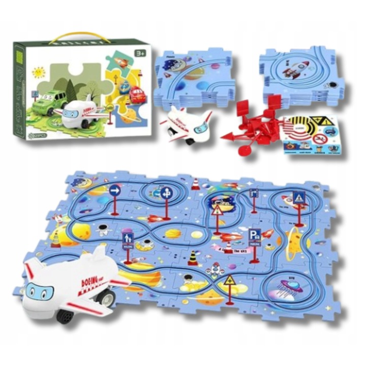 Oktatási puzzle gyerekeknek, 30 darabos, repülős szett, kozmikus téma, kézi összeszerelés