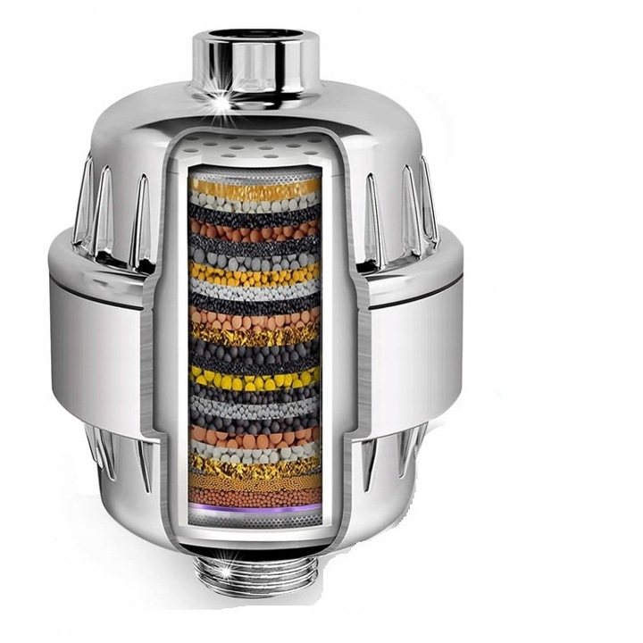 Filtru de dus, 34 etape filtrare, argintiu