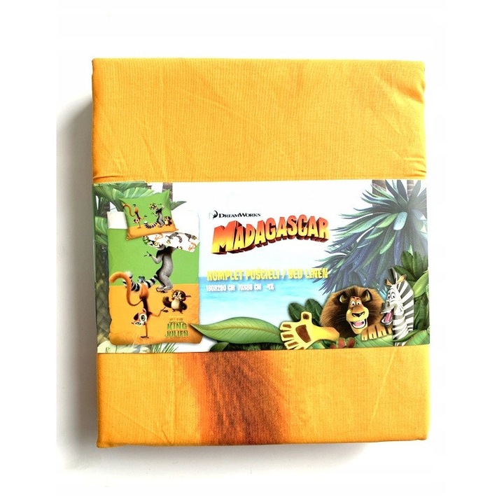 Ágyneműhuzat garnitúra, Madagaszkár, 160x200cm, 100% pamut, cipzárral, többszínű