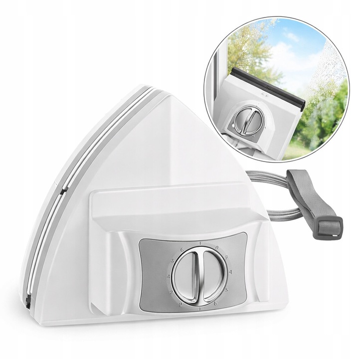 Stergator geam Mitclear, magnetizat, 5-35 mm, 6 nivele de putere, gri, 15x14cm, set complet