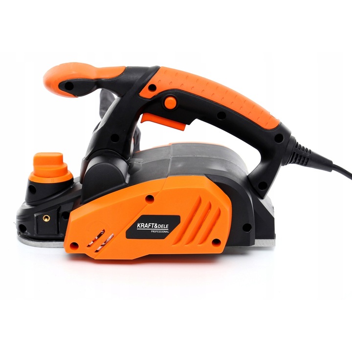 Elektromos gyalu Kraft&Dele KD1681, 1450W, gyalulási szélesség 82 mm, állítható mélység 0-3 mm, porelszívó rendszer, narancssárga/fekete, 1 db