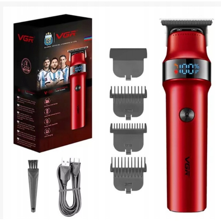 Aparat de tuns VGR V-987, metal, 7000 rpm, acumulator 400 min, set cu 3 capete