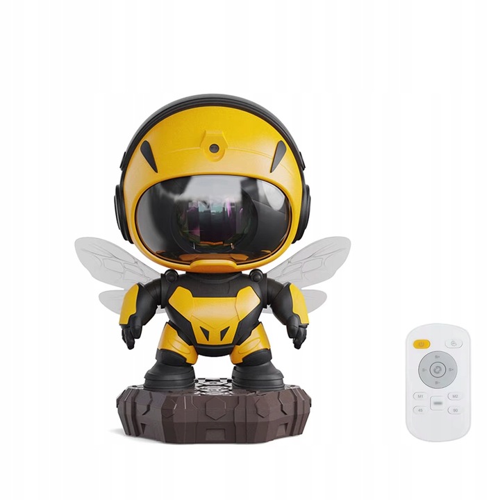 Pszczola Asztronauta csillagprojektor, északi fény effektussal, távirányítóval, 21x16.5x11.5cm, komplett készlet
