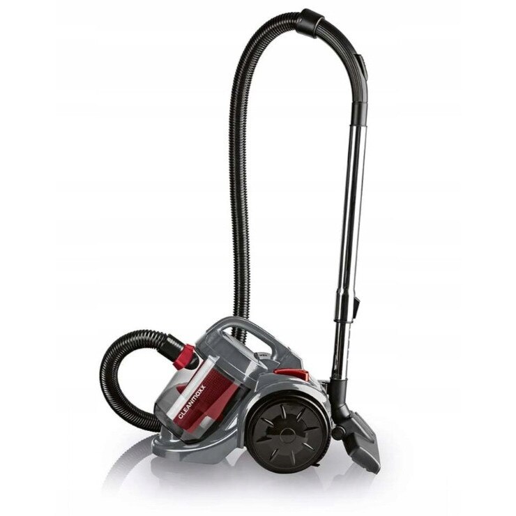 Aspirator fara sac CLEANmaxx Multi-Cyklon, 800W, 2 litri, set cu accesorii, rosu-negru