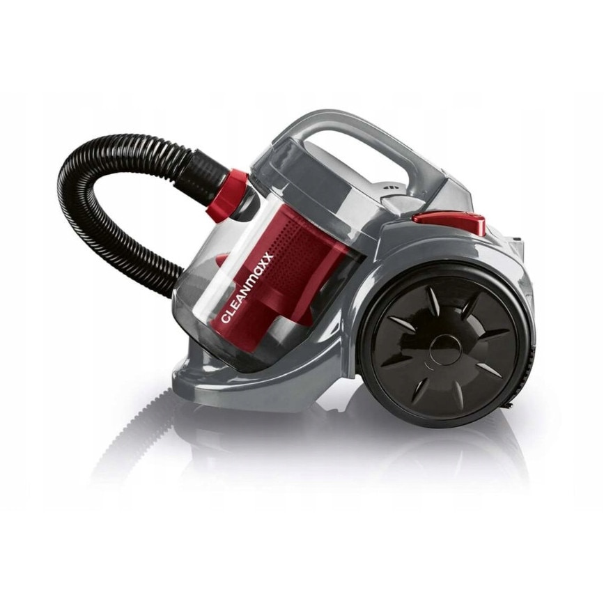 Aspirator fara sac CLEANmaxx Multi-Cyklon, 800W, 2 litri, set cu accesorii, rosu-negru