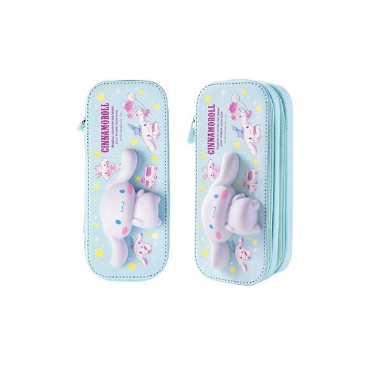 3D несесер Cinnamoroll, две отделения, компактен, 220x90x65мм, многоцветен