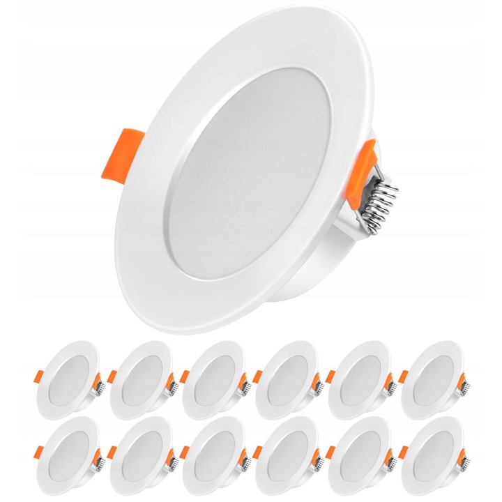 Set 6 Spoturi LED incastrate Dexnump, 7W, 6000K, alb rece, 10x10x3cm