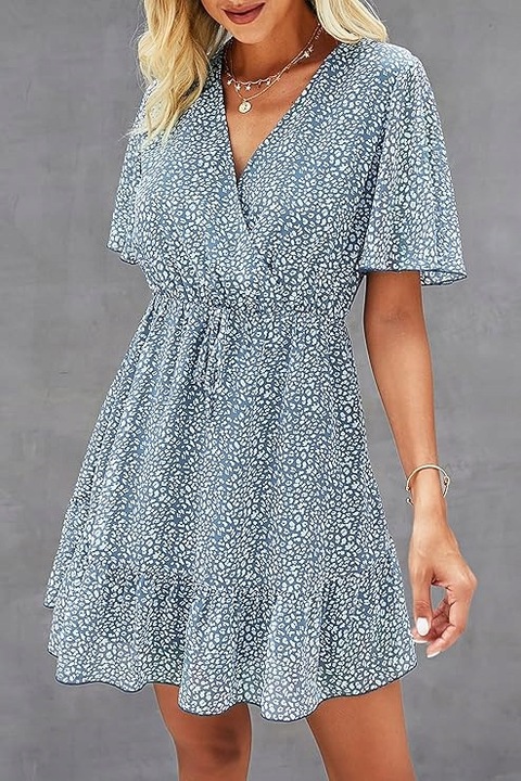 Лятна рокля, синя, ефирна, XL INTL