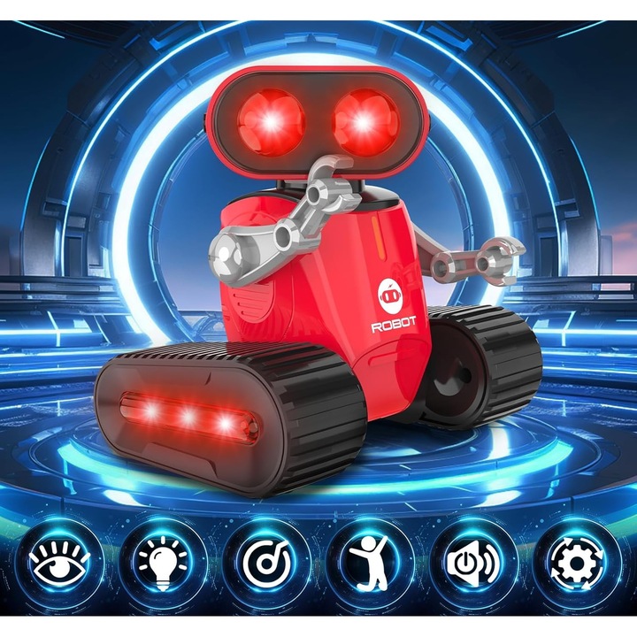 Set 2 Roboti RC, Culoare Multicolor, Acumulatori Reincarcabili, Muzica, LED