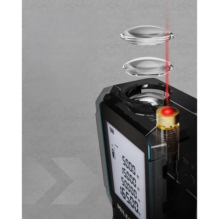 Dalmierz laser 50m, iluminat, nivela integrata, IP54, 2mm precizie