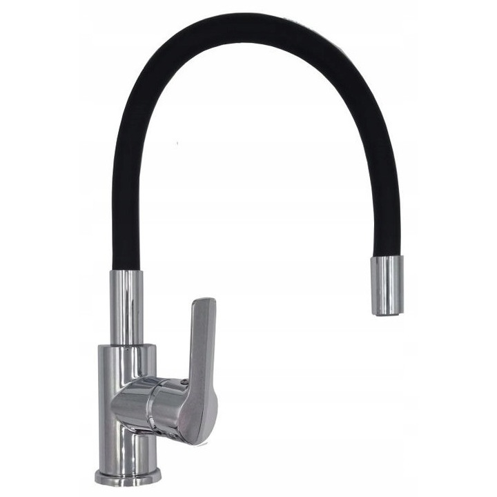 MILA konyhai csaptelep, minimalista design, rugalmas, fekete, könnyű beszerelés