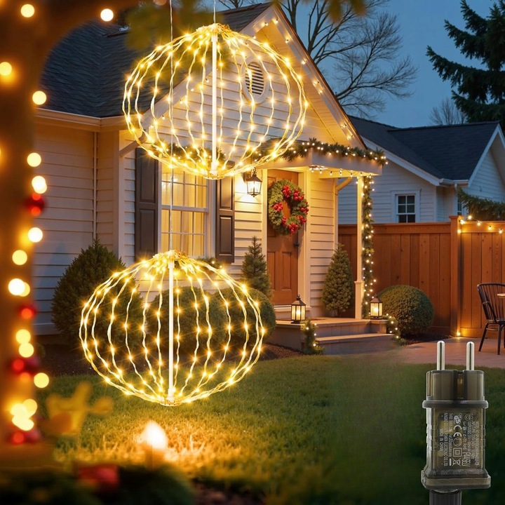 LED гирлянд, 2 опаковки, 81 LED, 20 см, IP65, многоцветен, за вътрешна и външна употреба