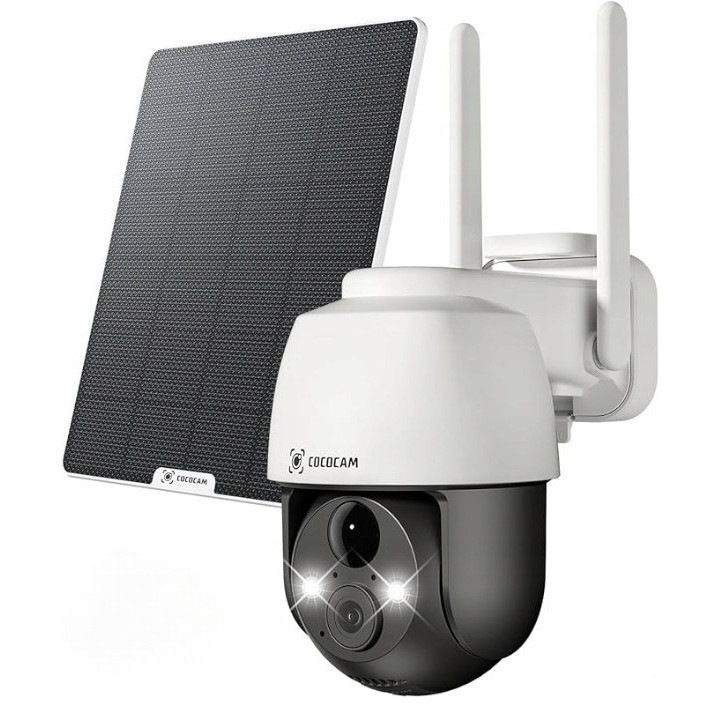 Камера за наблюдение COCOCAM ZY-G5 3G/4G LTE, 2K резолюция, соларно захранване, бяла