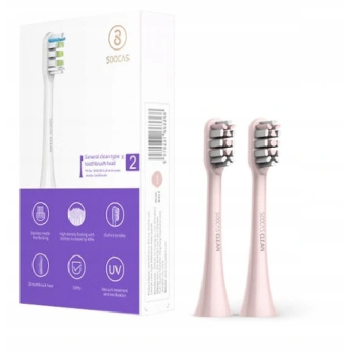 Set 2 capete de schimb pentru periuta sonica Soocas, roz