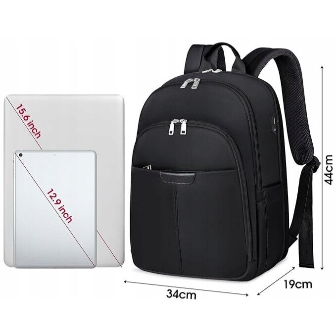 Plecak laptop 15,6", port USB, multicolor, 34x19x44cm