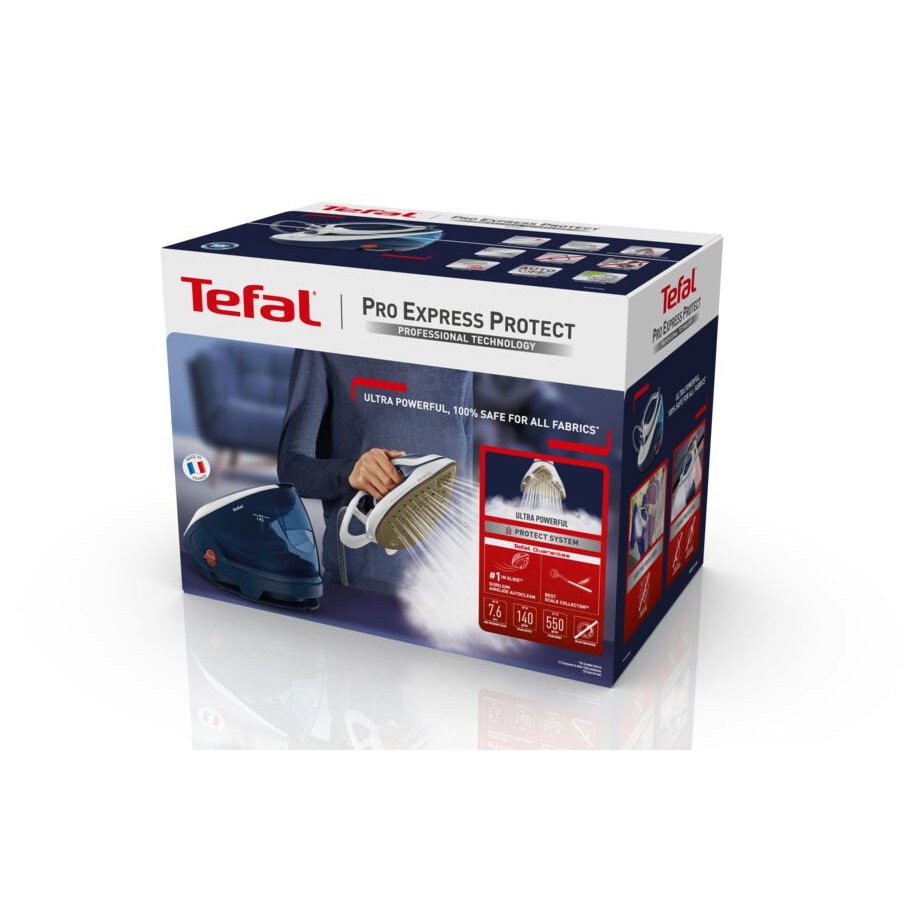 Generator de aburi Tefal Pro Express Protect GV9221E0, 2600W, 7.6 bar, 550 g/min, albastru, 1800 ml