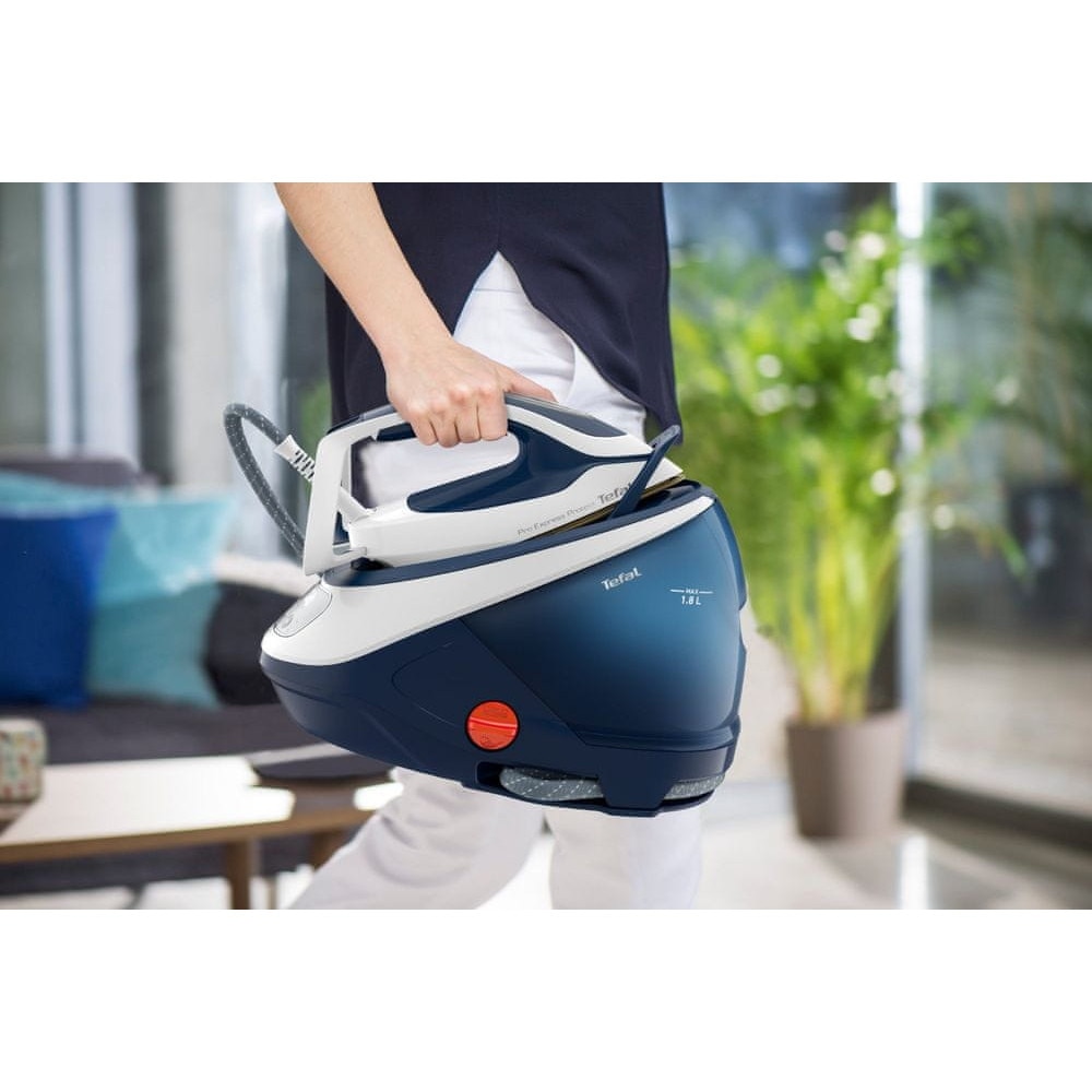 Generator de aburi Tefal Pro Express Protect GV9221E0, 2600W, 7.6 bar, 550 g/min, albastru, 1800 ml
