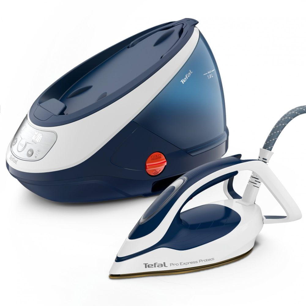 Generator de aburi Tefal Pro Express Protect GV9221E0, 2600W, 7.6 bar, 550 g/min, albastru, 1800 ml