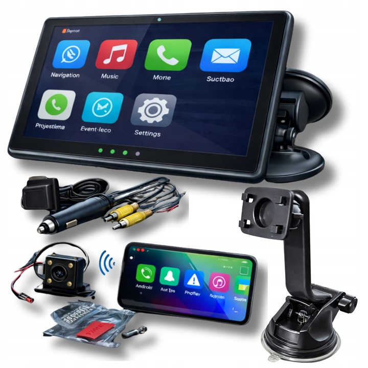 Ecran auto 9", multimedia, navigatie, camera de marsarier, negru