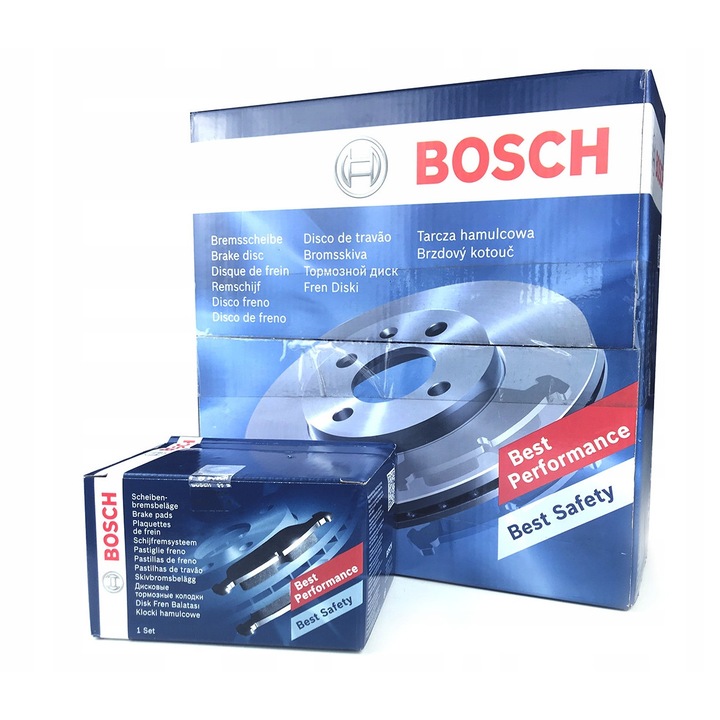 Set discuri si placute de frana Bosch pentru Renault Megane II, 280mm, 2 discuri, 1 set placute