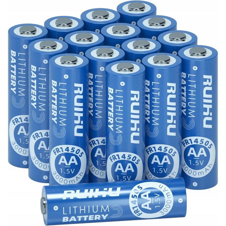 Baterii AA litowo-zelazowe 1,5V 3000 mAh set 16 bucati