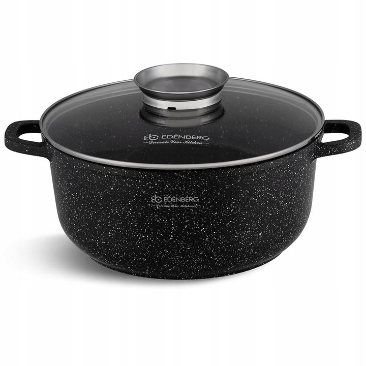 Oala cu granit Edenberg, 6.8L, capac cu dozator, 28cm, inductie